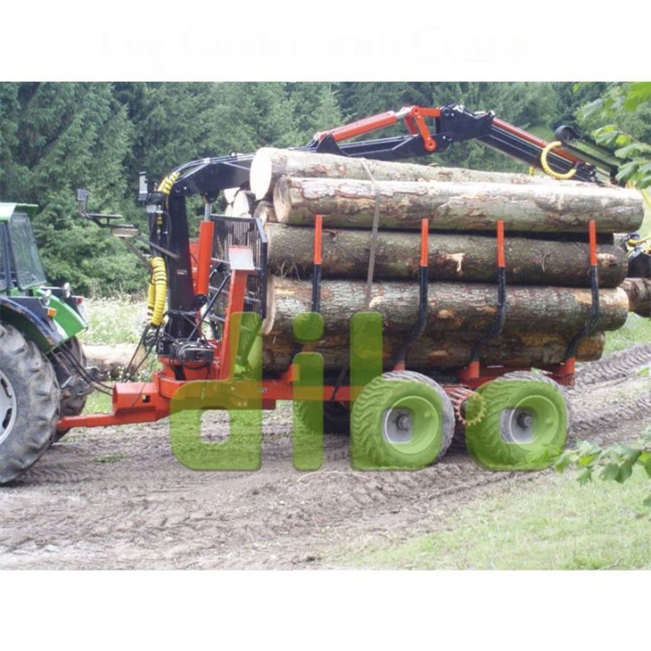 CE ATV Hydraulic Log Trailer Wagon With Crane